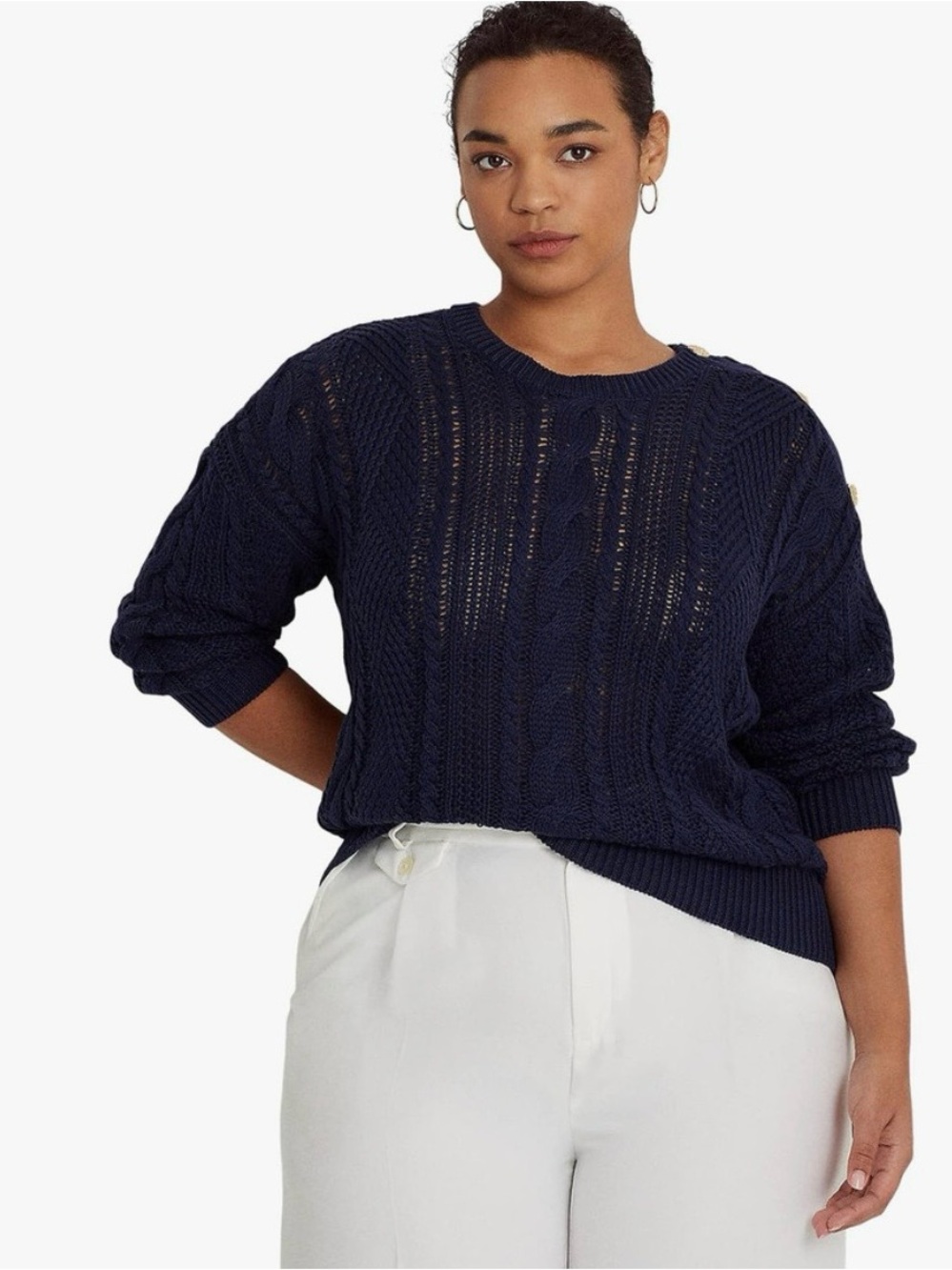 Ralph Lauren Aran Knit Cotton Sweater (1X)